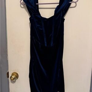 Cider Soft Solid Velvet Mini Dress